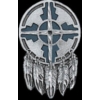 INDIAN SHIELD WITH FEATHERS CAST PIN